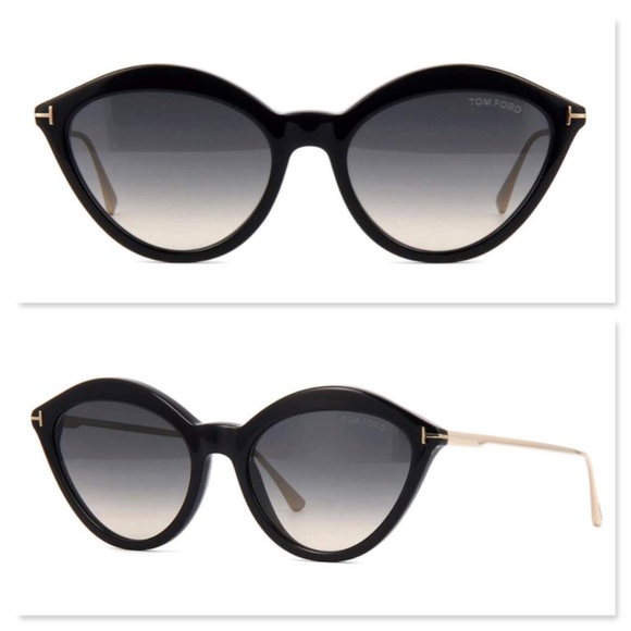 New TOM FORD Chloe Cat Eye Black Sunglasses main image 13